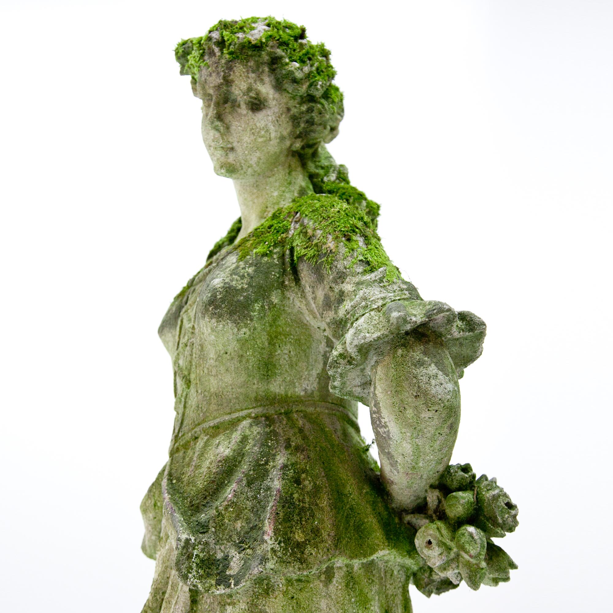 Garden Sculpture of a Flower Girl, Early 20th Century 6