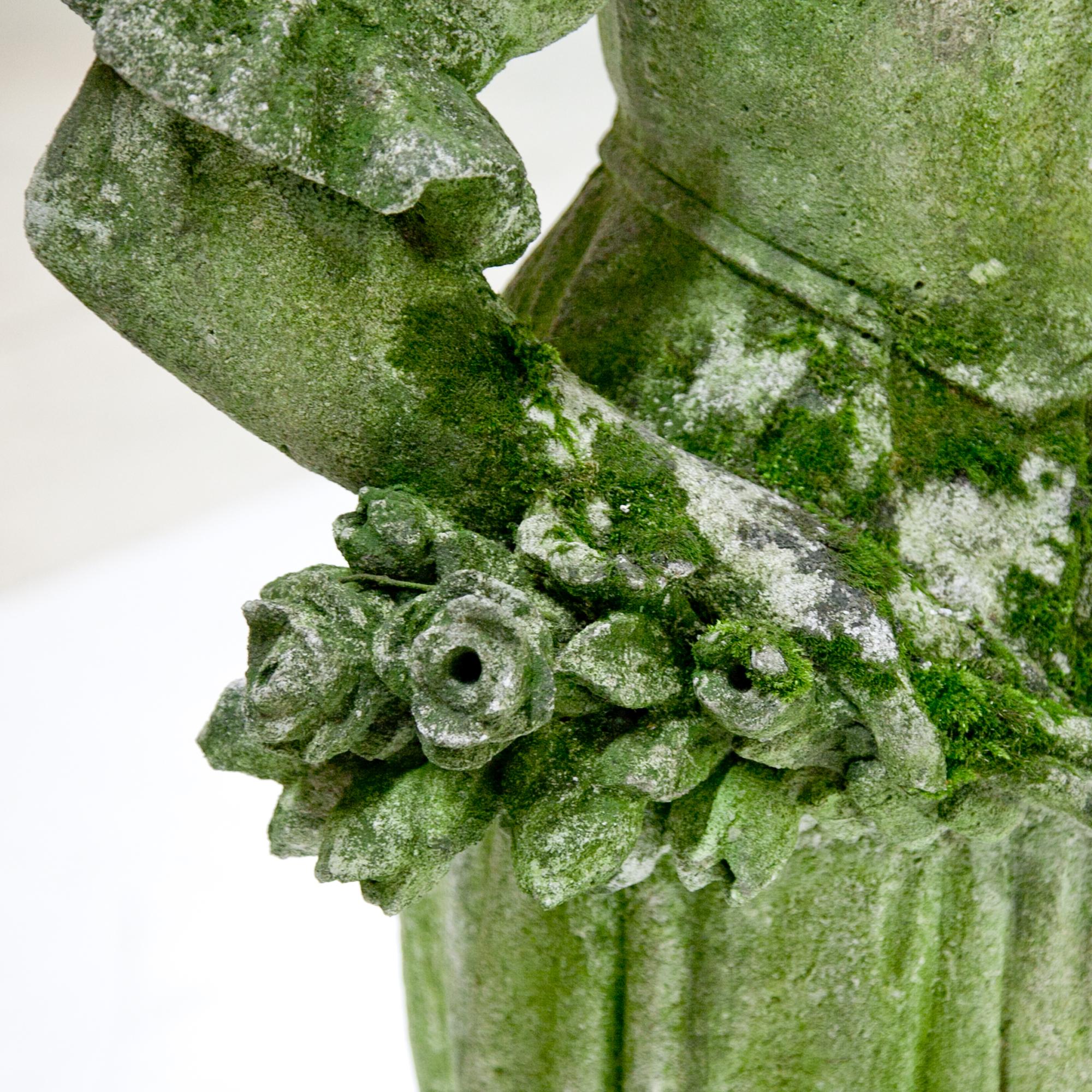 Garden Sculpture of a Flower Girl, Early 20th Century 9