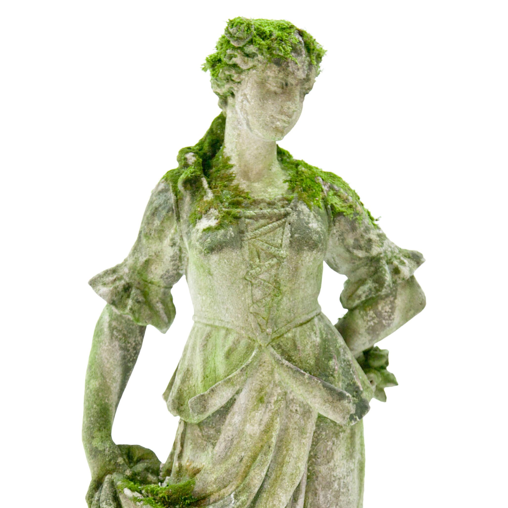 Italian Garden Sculpture of a Flower Girl, Early 20th Century