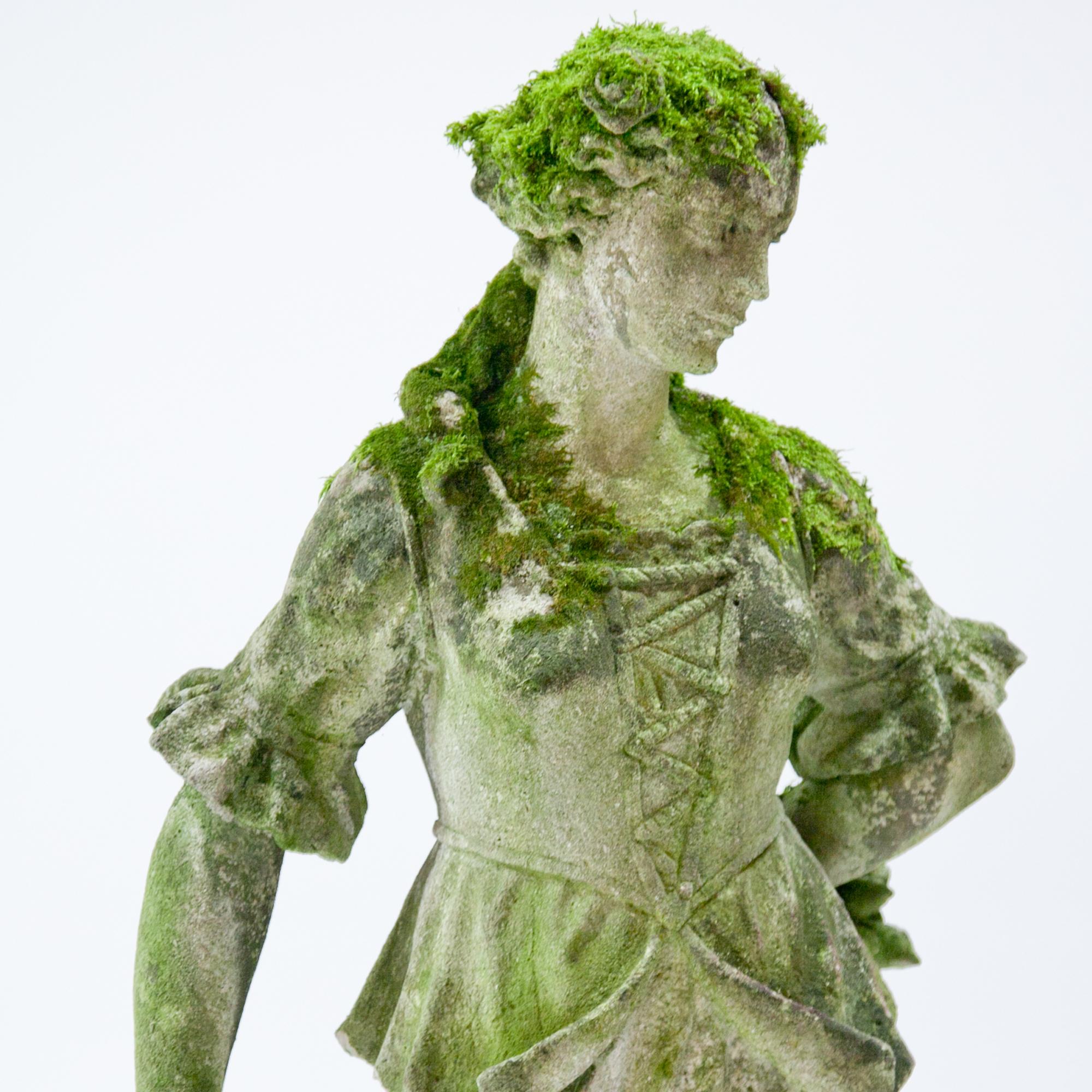 Garden Sculpture of a Flower Girl, Early 20th Century In Good Condition In Greding, DE