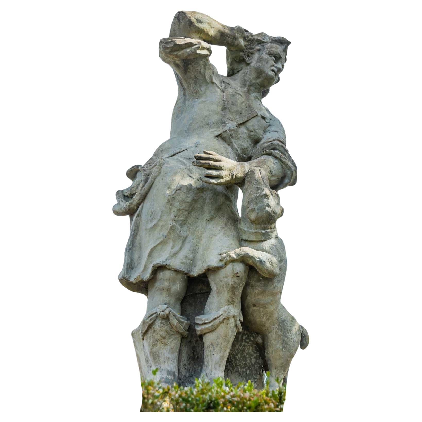 Escultura de jardín de un cazador