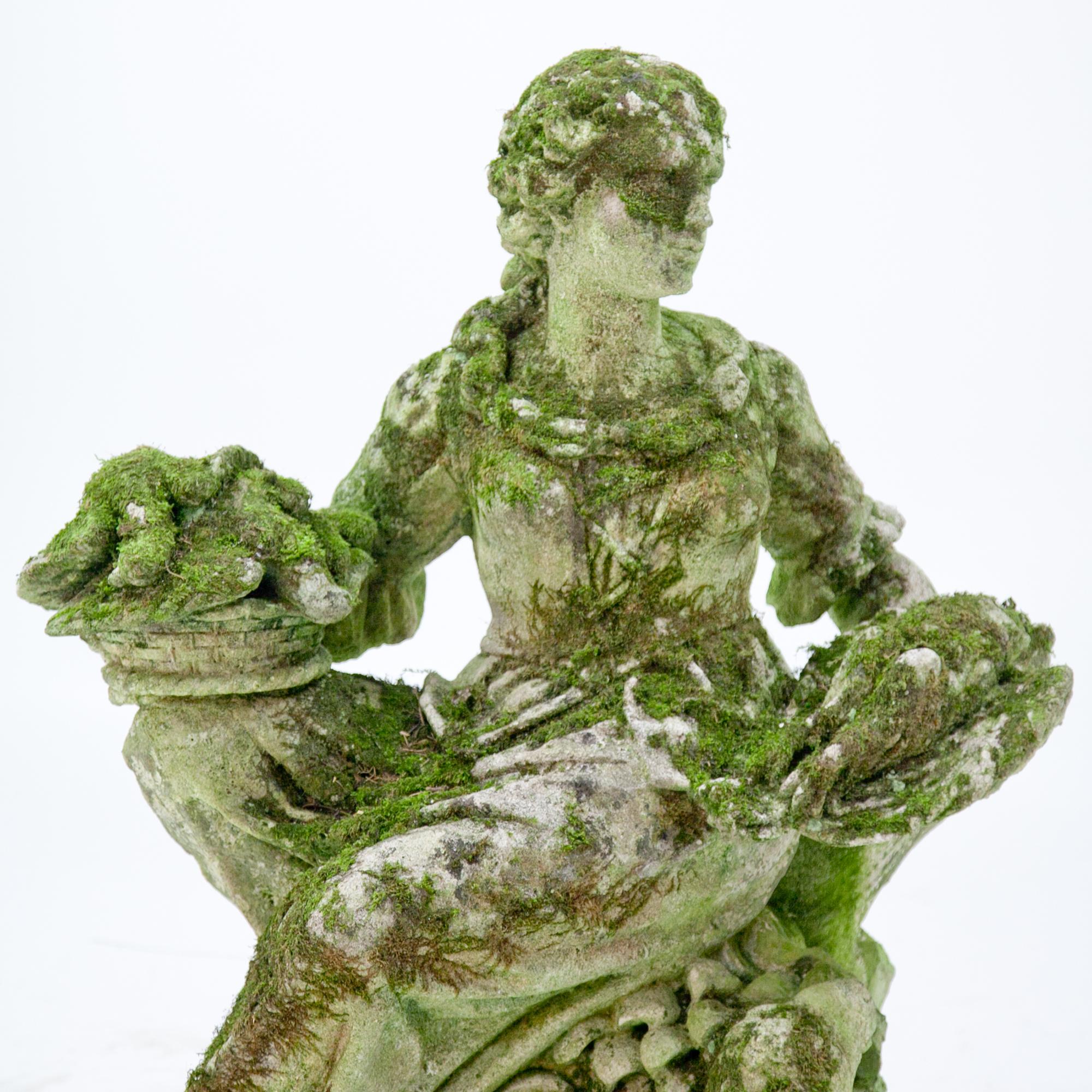 Italian Garden Sculpture of a Poultry Seller, prob. Italy, 20th Century