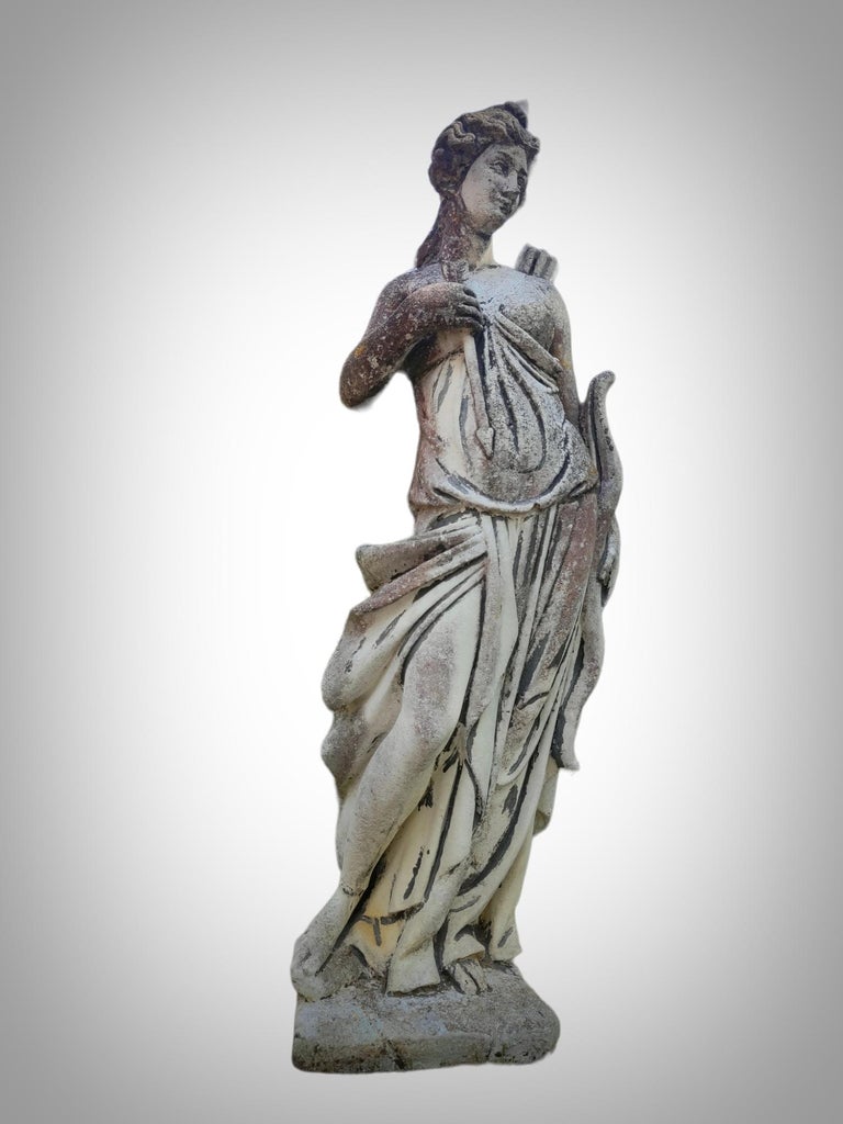 Garden Sculpture Representing Artemis For Sale at 1stDibs