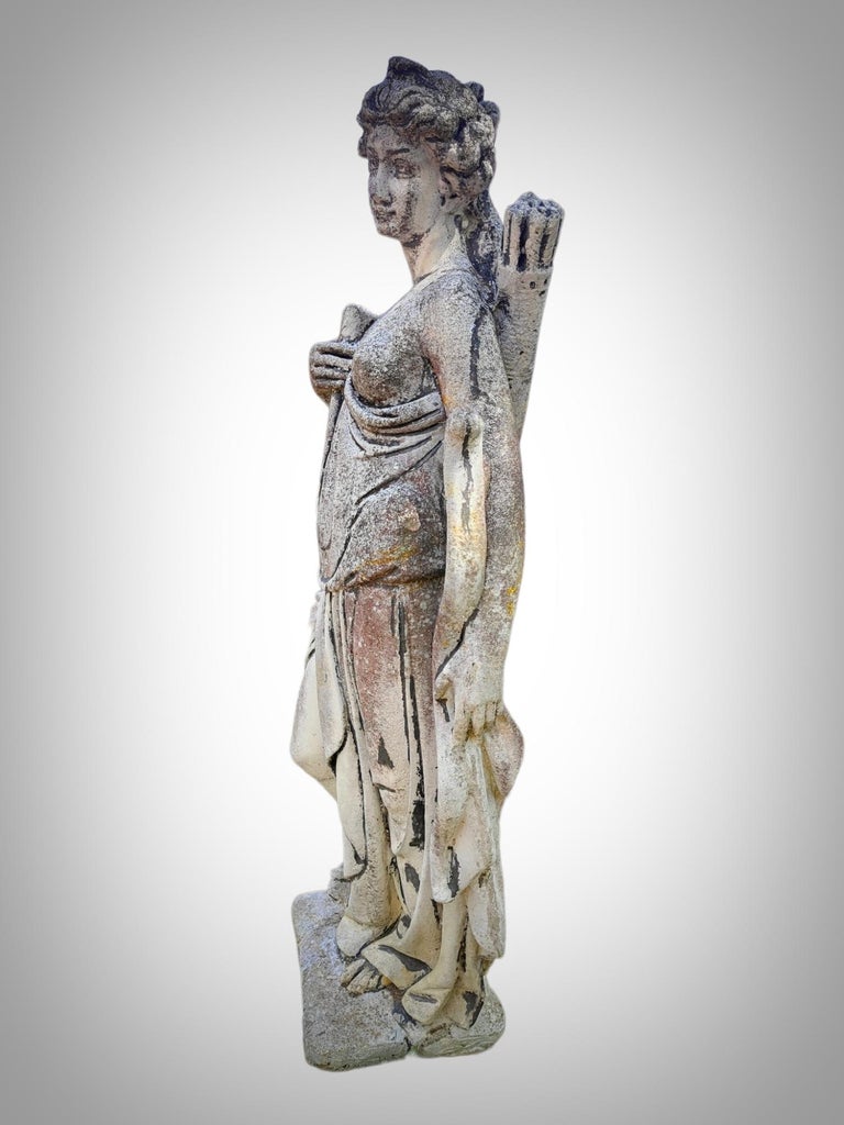 Garden Sculpture Representing Artemis For Sale at 1stDibs