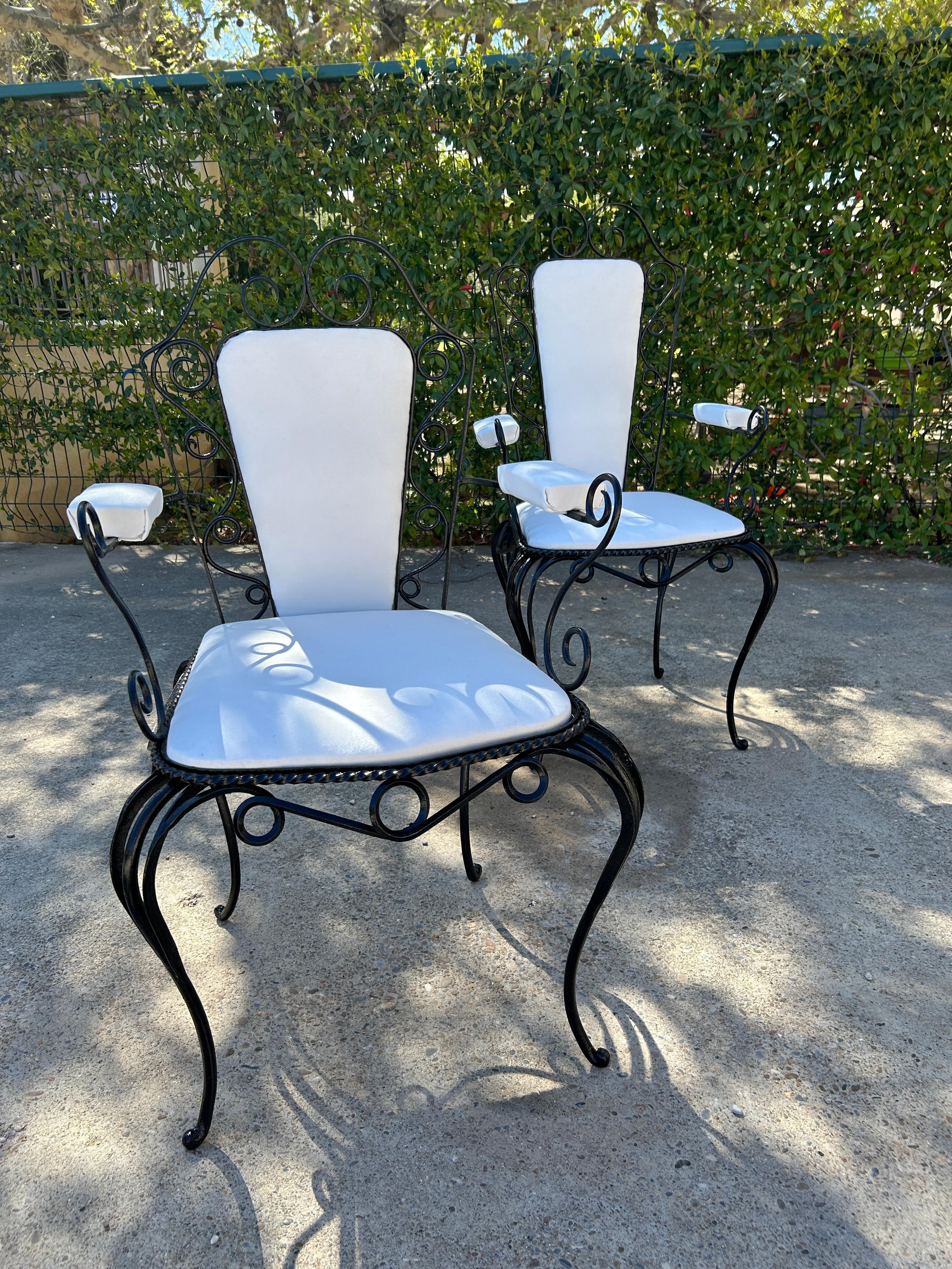 Garden set attributed to René Drouet Art Deco French work 1940 For Sale 9
