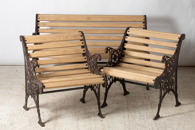 Garden Set in Cast Iron and Wood, France, circa 1930 For Sale at