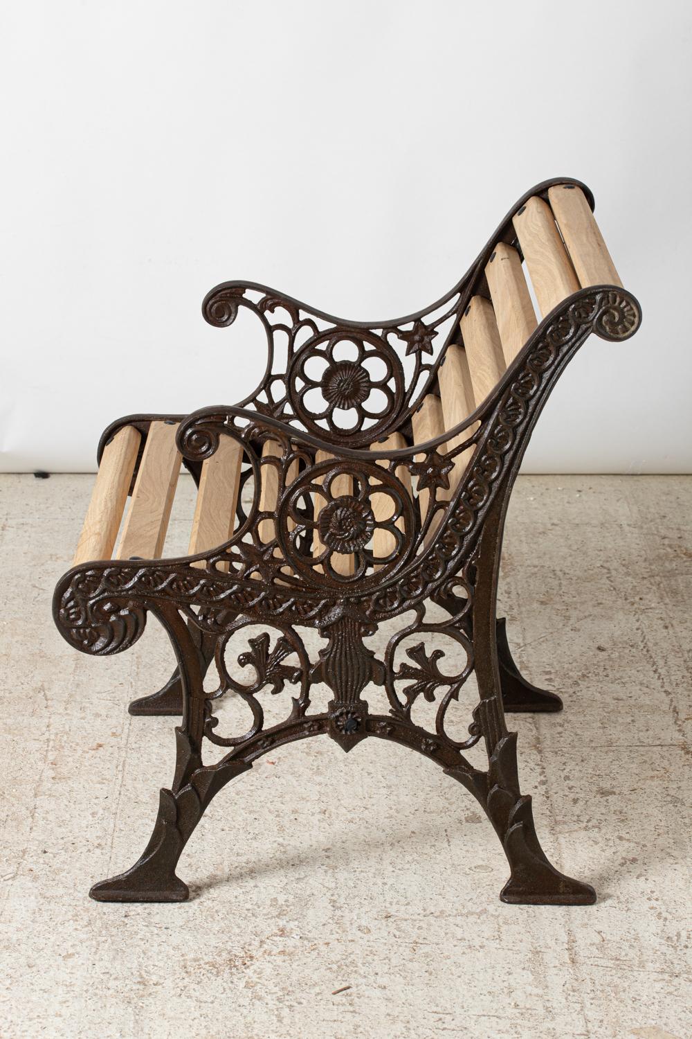 wrought iron and wood garden furniture