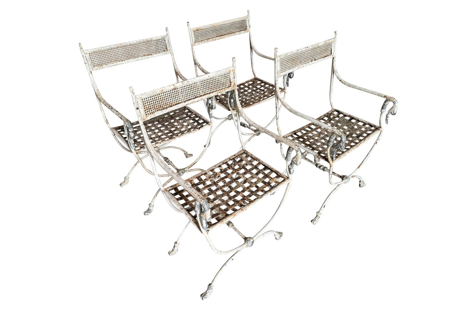 Iron Garden Set Of Curule Form Garden Chairs And Stools
