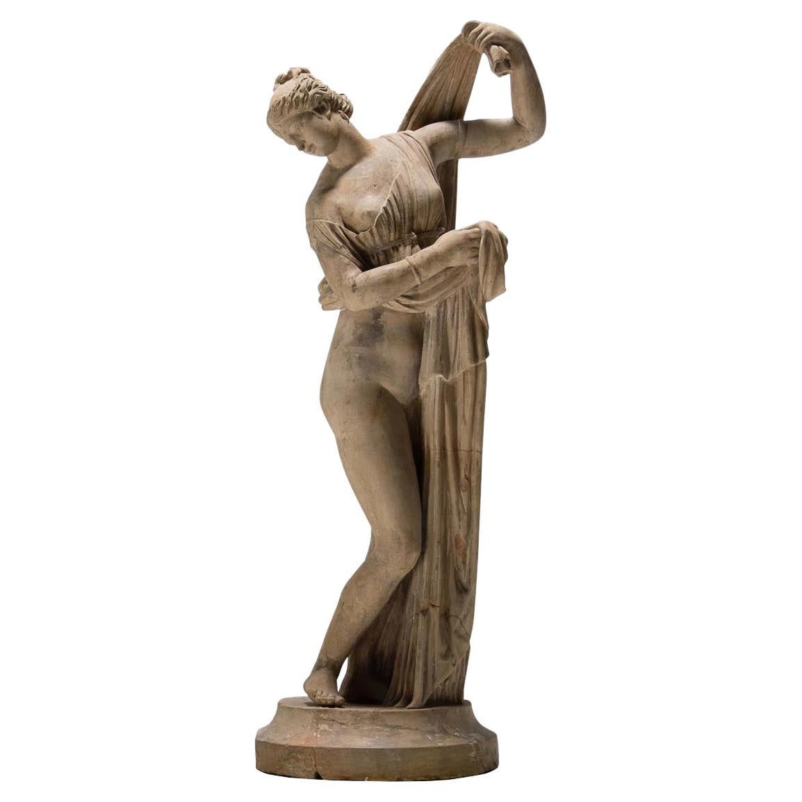 AN ITALIAN MARBLE FIGURE OF THE CALLIPYGIAN VENUS