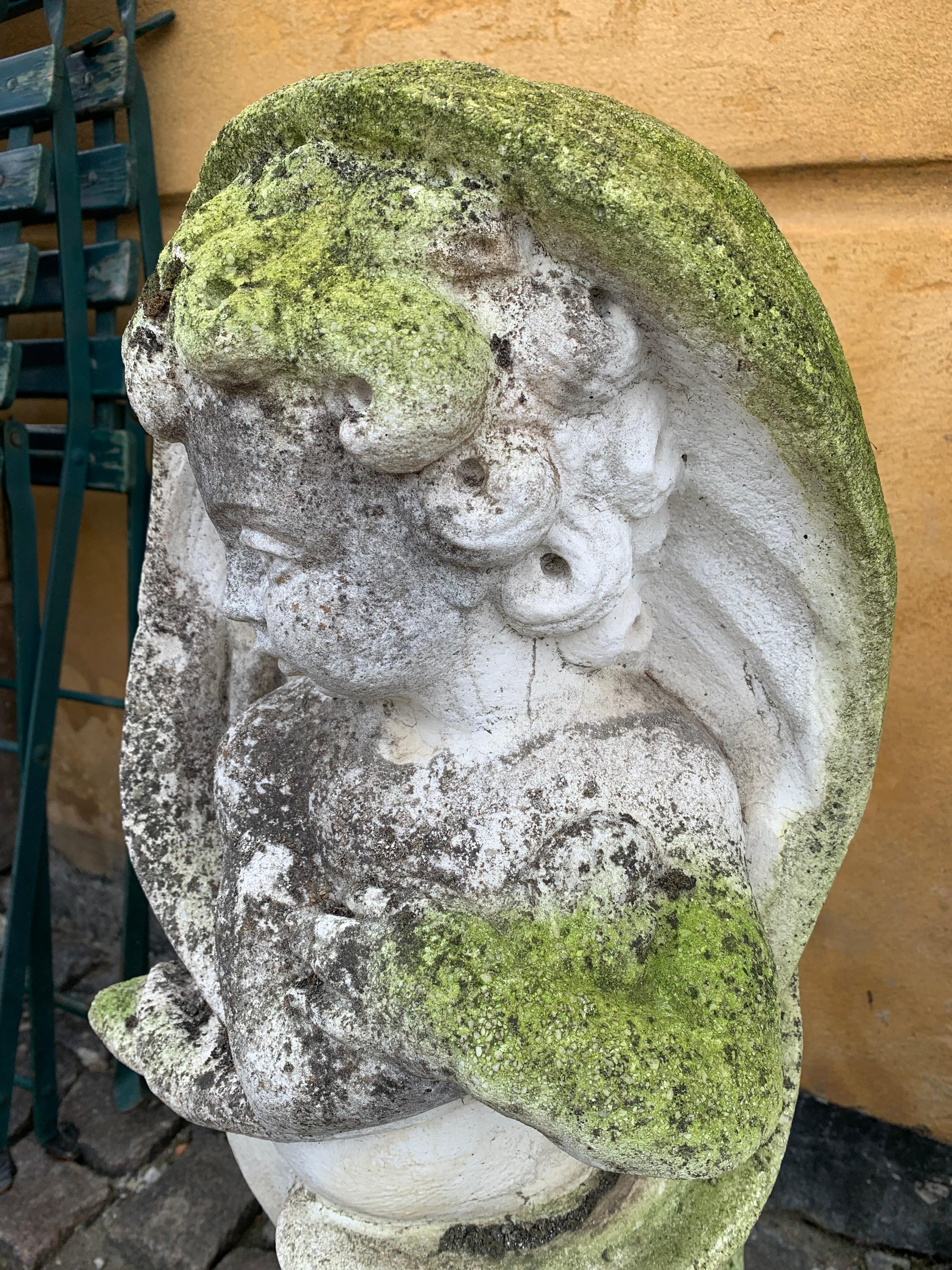 Mid-20th Century Garden Statue - Draped Putti For Sale