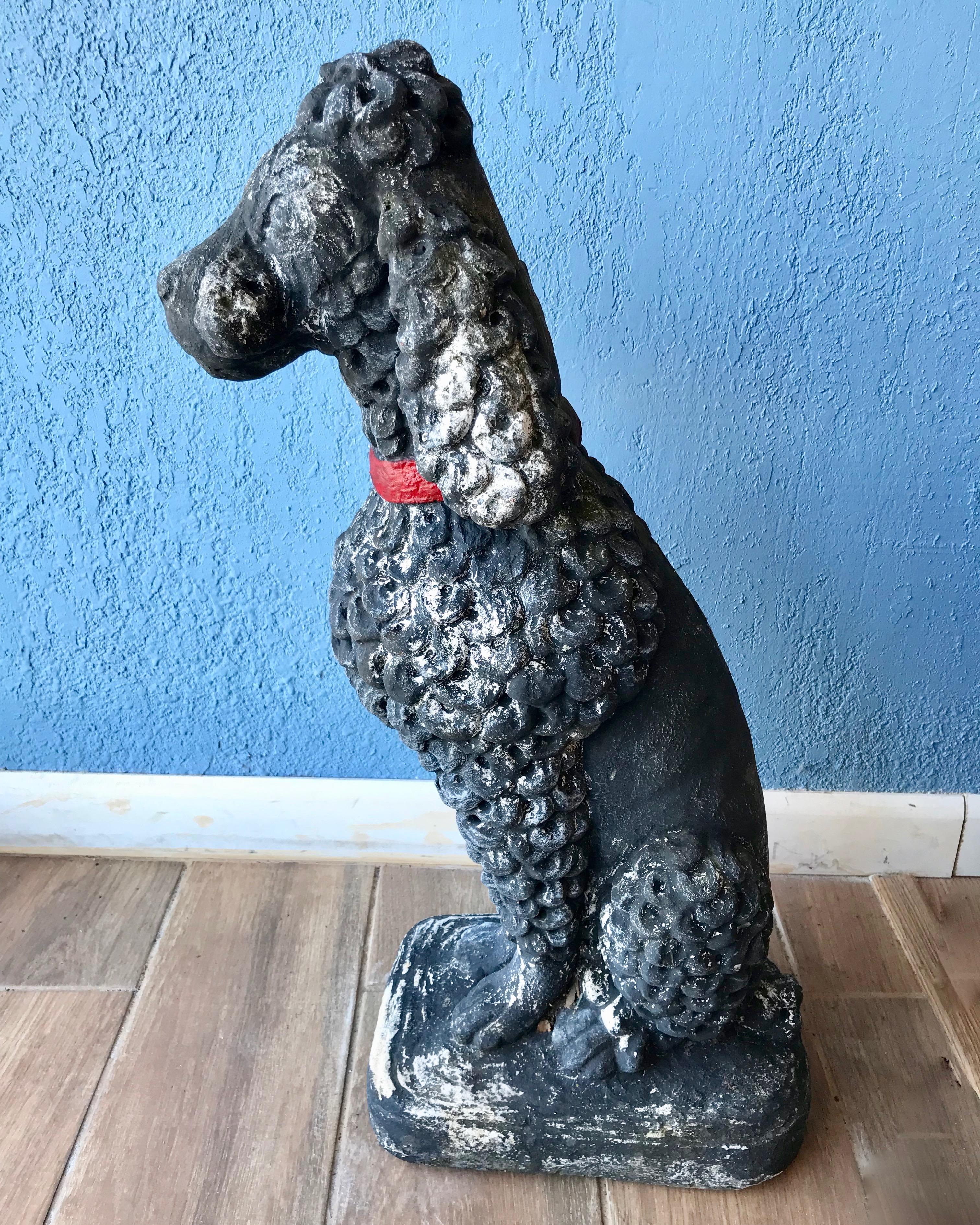 Mid-20th Century Garden Statue Of A Poodle
