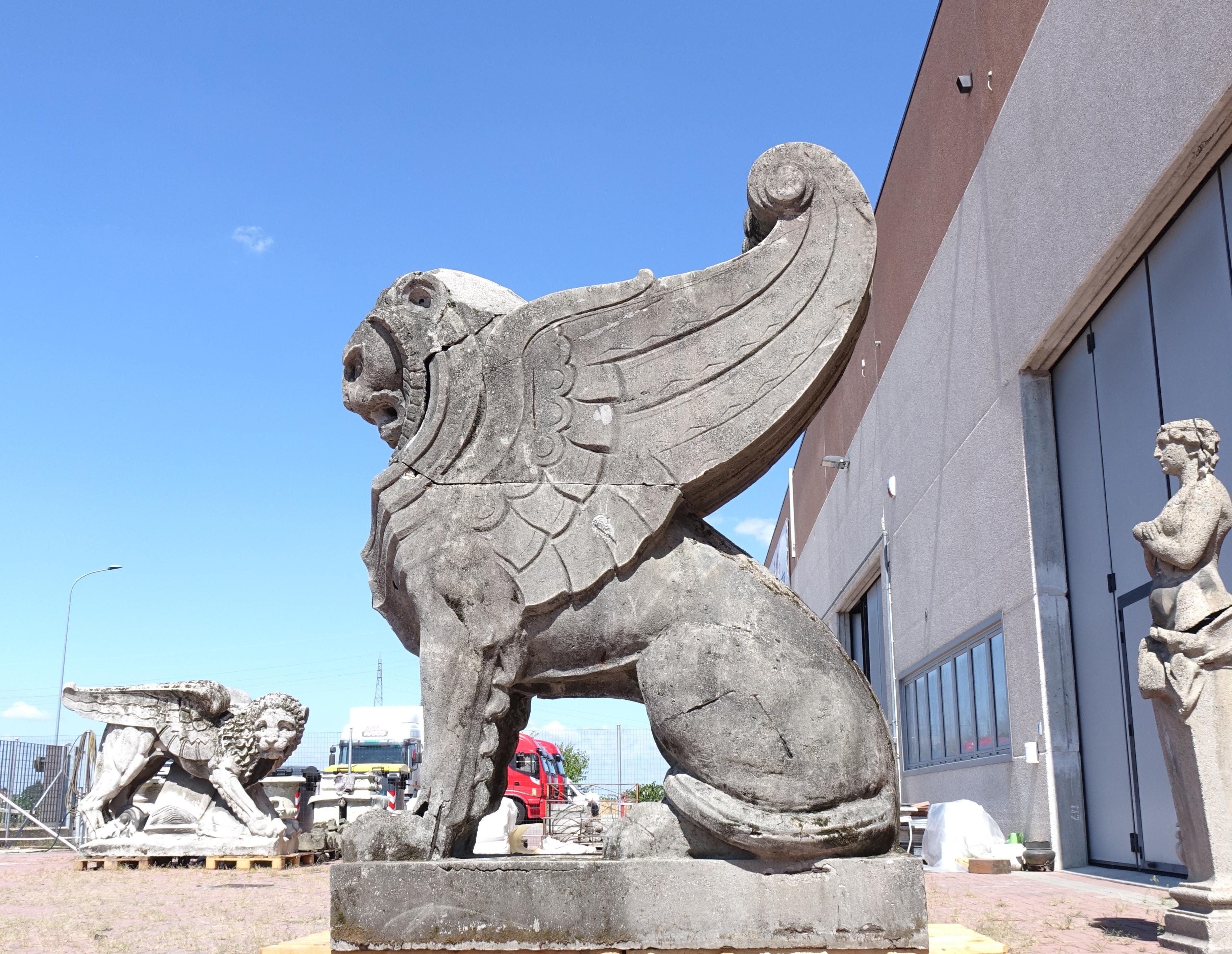 20th Century Garden statue, sphinx made for the central station of Milan, Stacchini De grandi For Sale