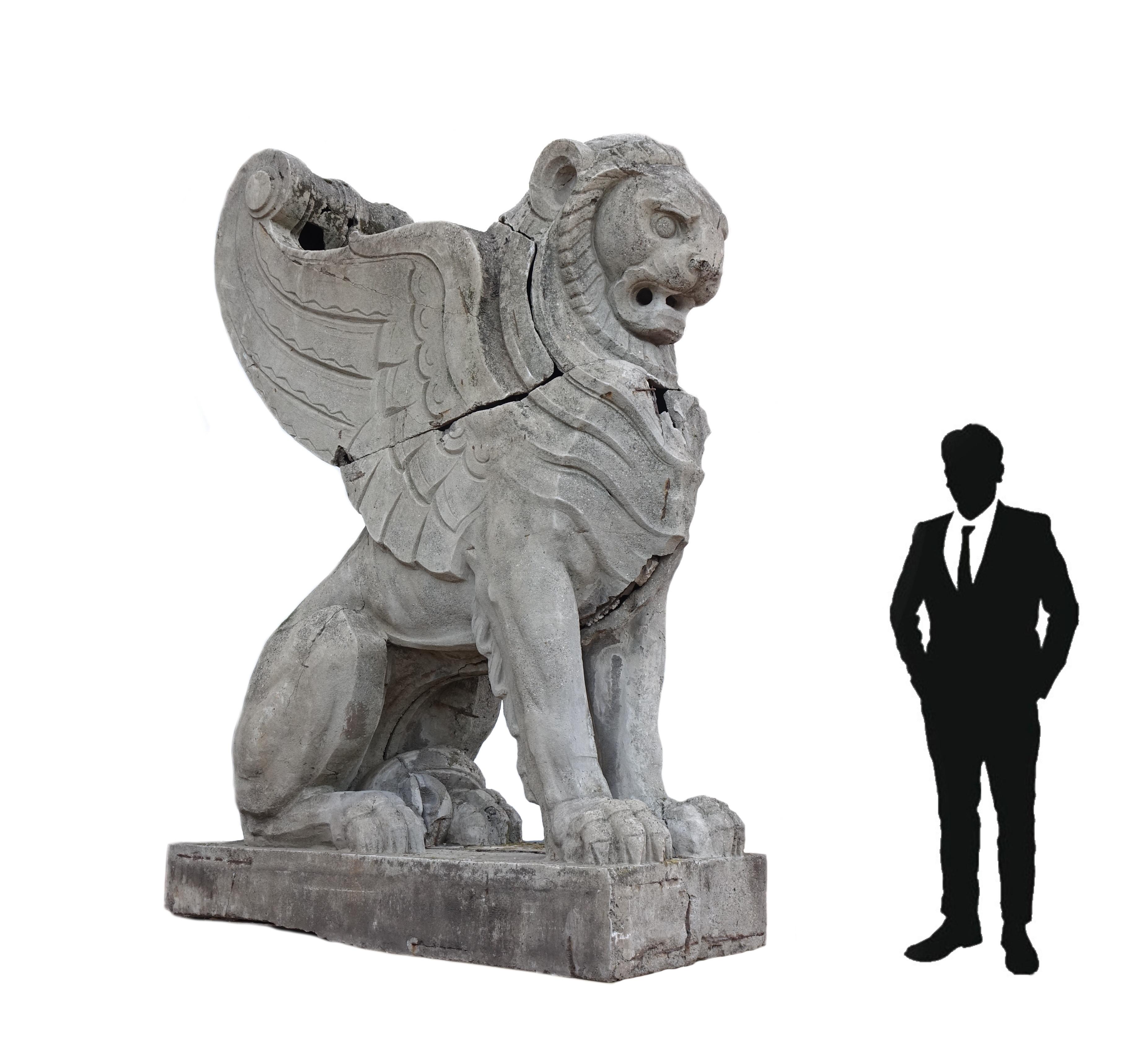 Garden statue, sphinx made for the central station of Milan, Stacchini De grandi For Sale 5