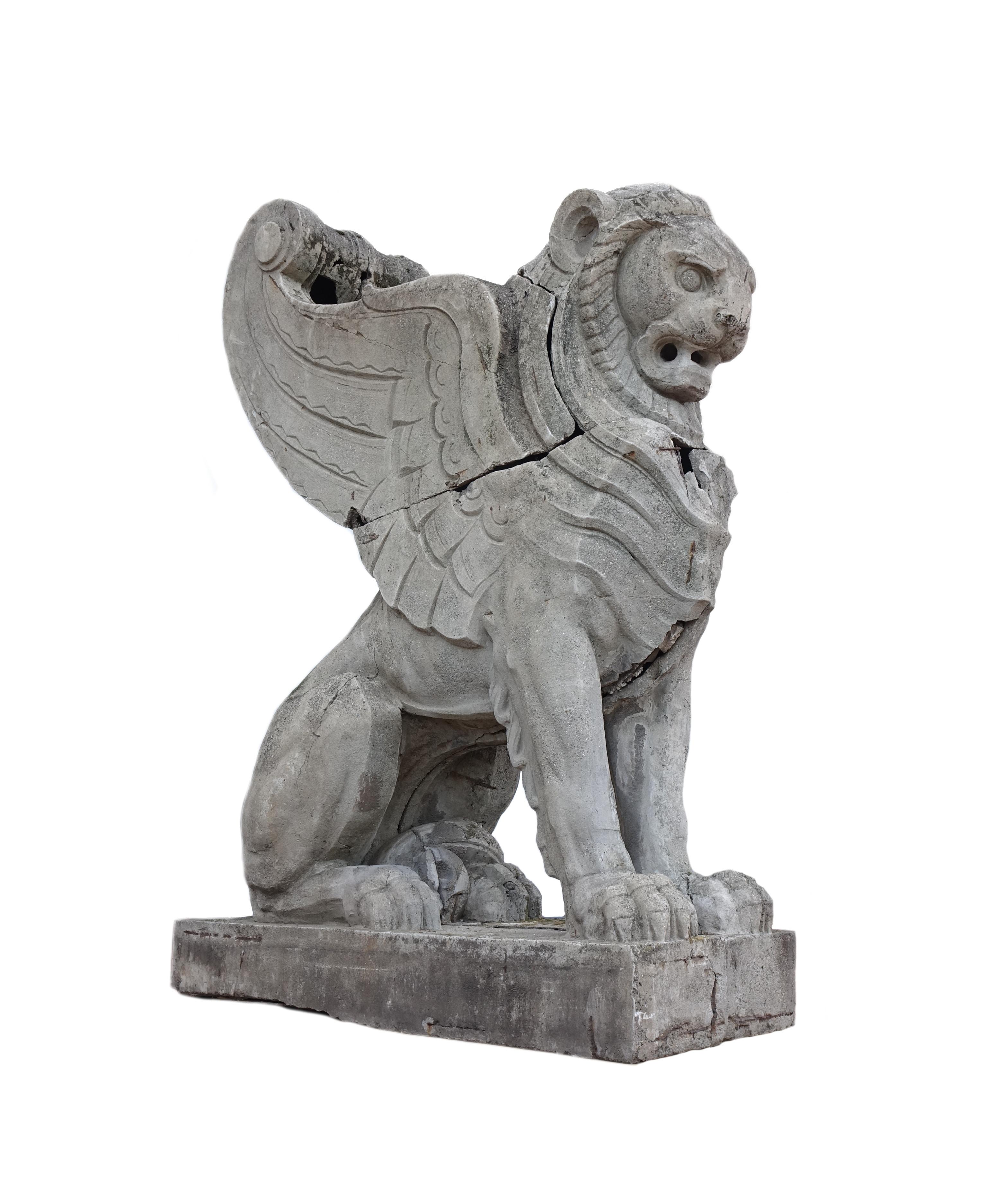 Garden statue, sphinx made for the central station of Milan, Stacchini De grandi For Sale 6