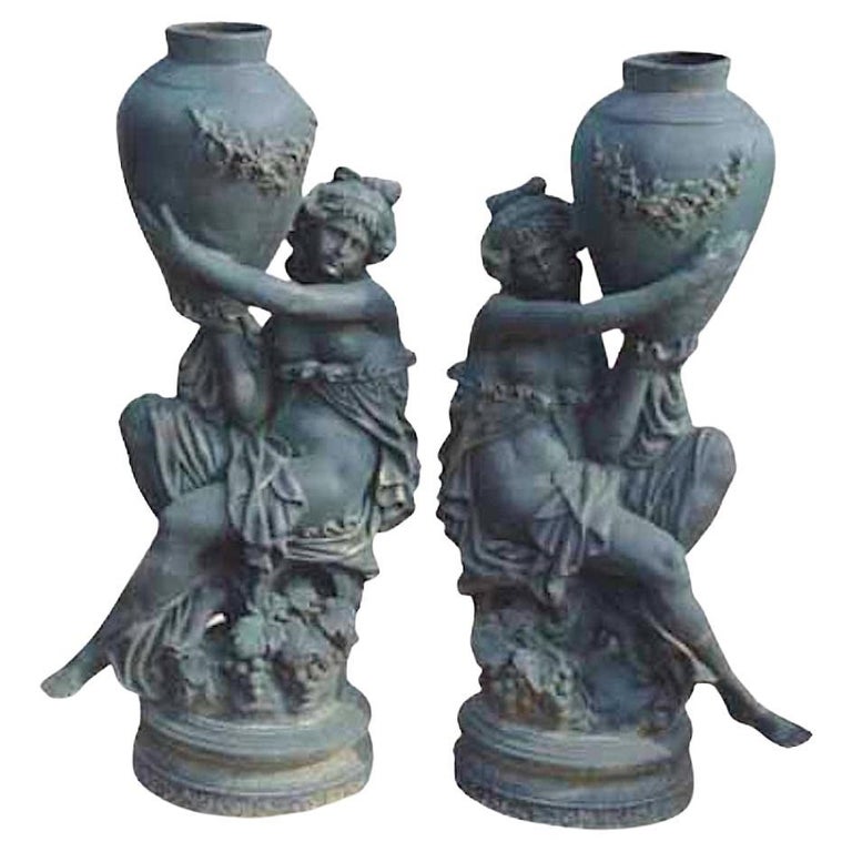 Garden Statues w/ Planters For Sale at 1stDibs