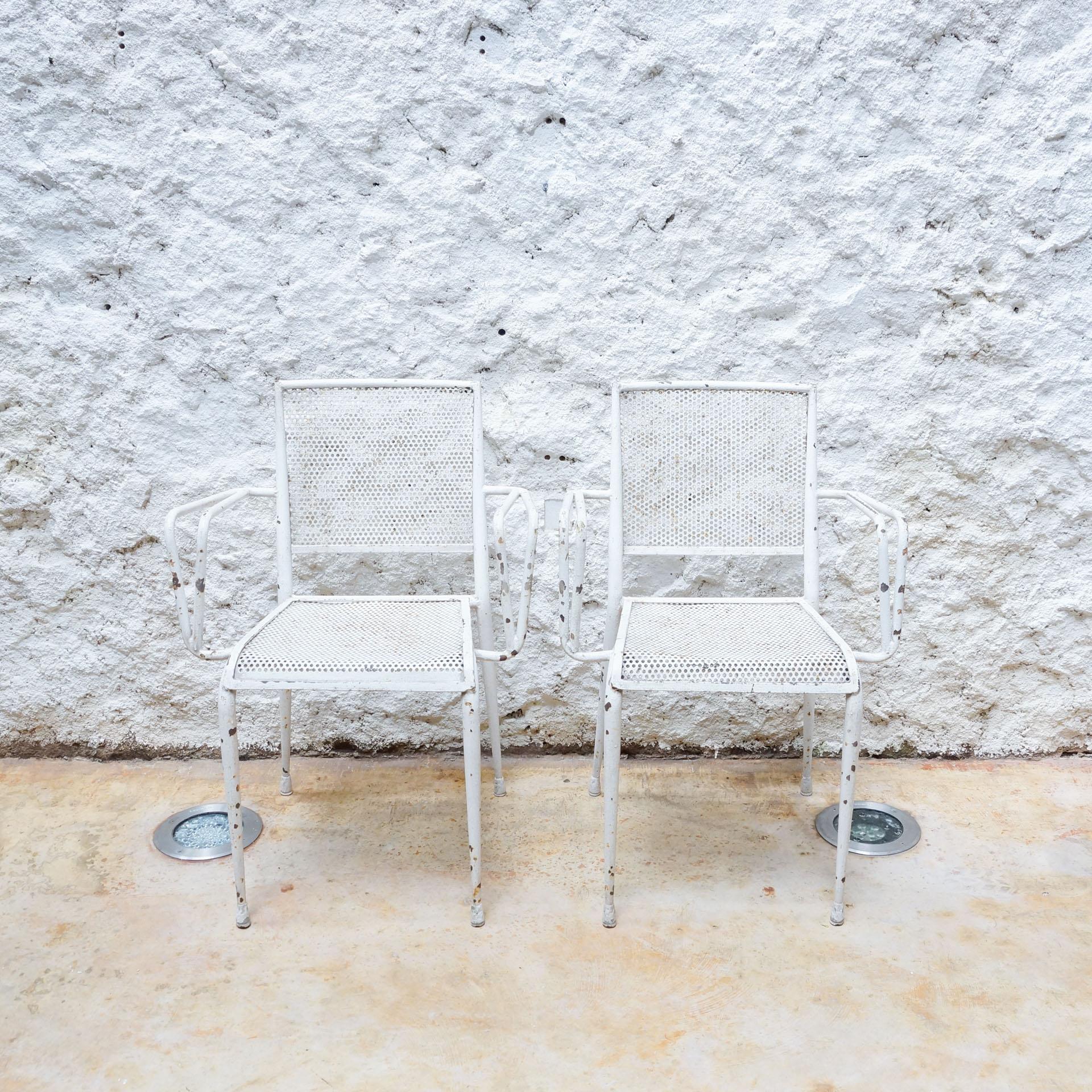 Mid-Century Modern Garden Table and Chairs Set in the Style of Mathieu Matégot, circa 1960