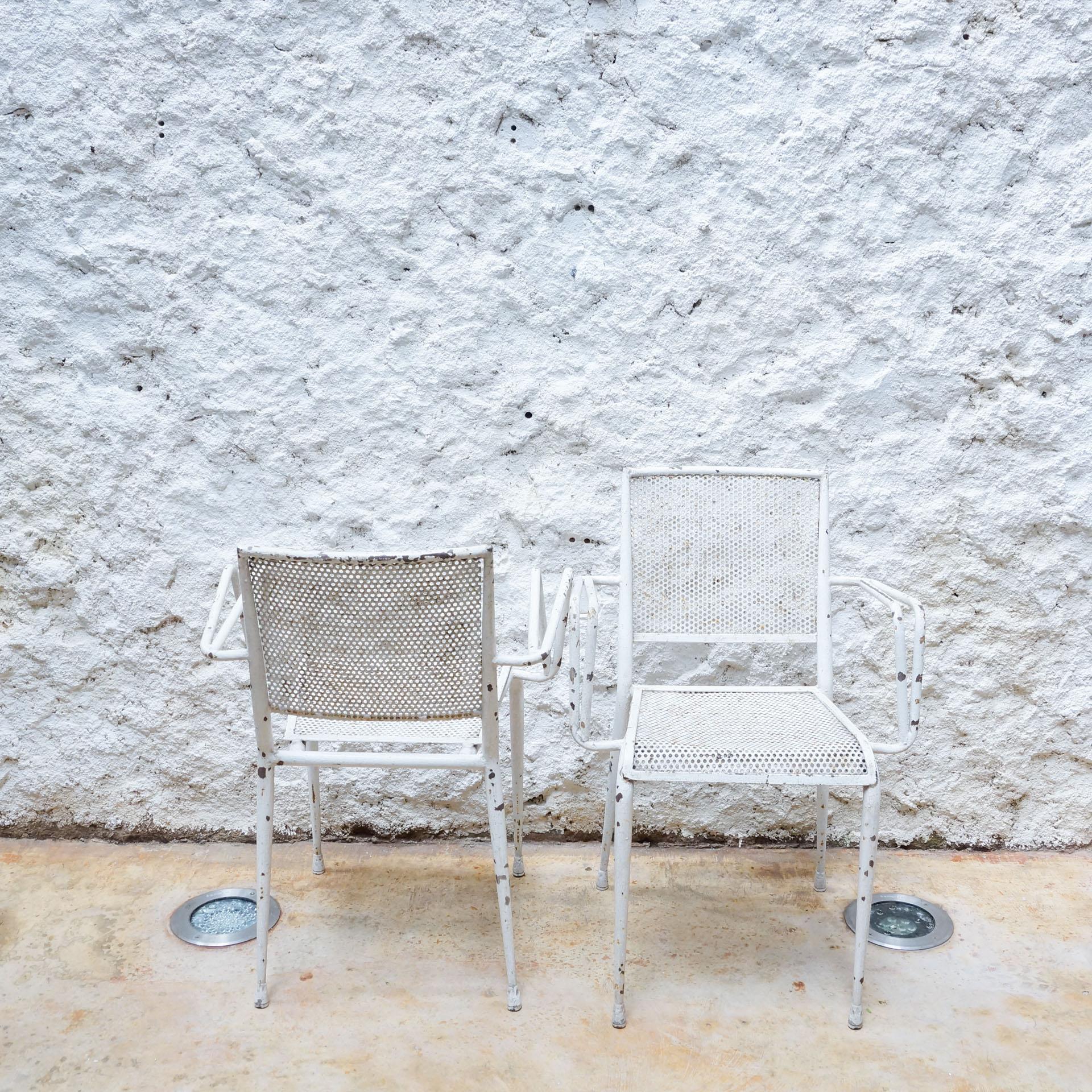 Garden Table and Chairs Set in the Style of Mathieu Matégot, circa 1960 In Good Condition In Barcelona, Barcelona