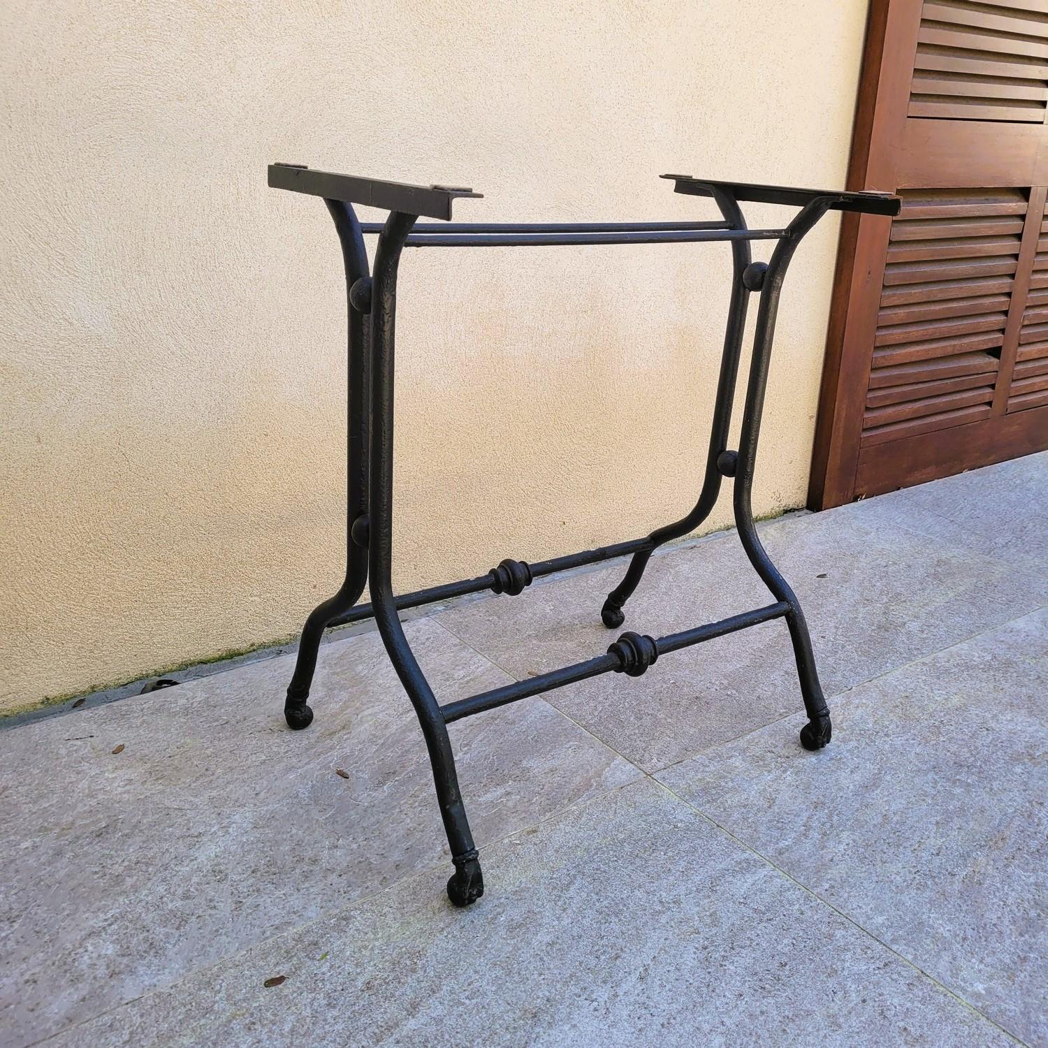European Garden Table, Stone And Iron, Late 19th Century For Sale