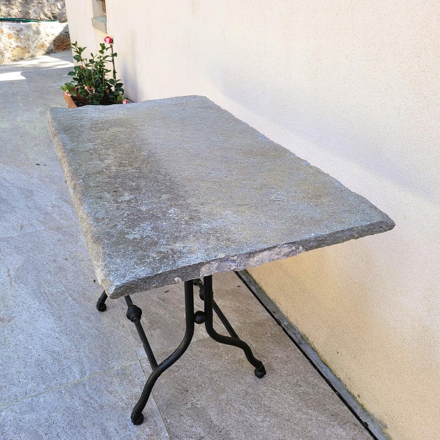 Garden Table, Stone And Iron, Late 19th Century For Sale 2