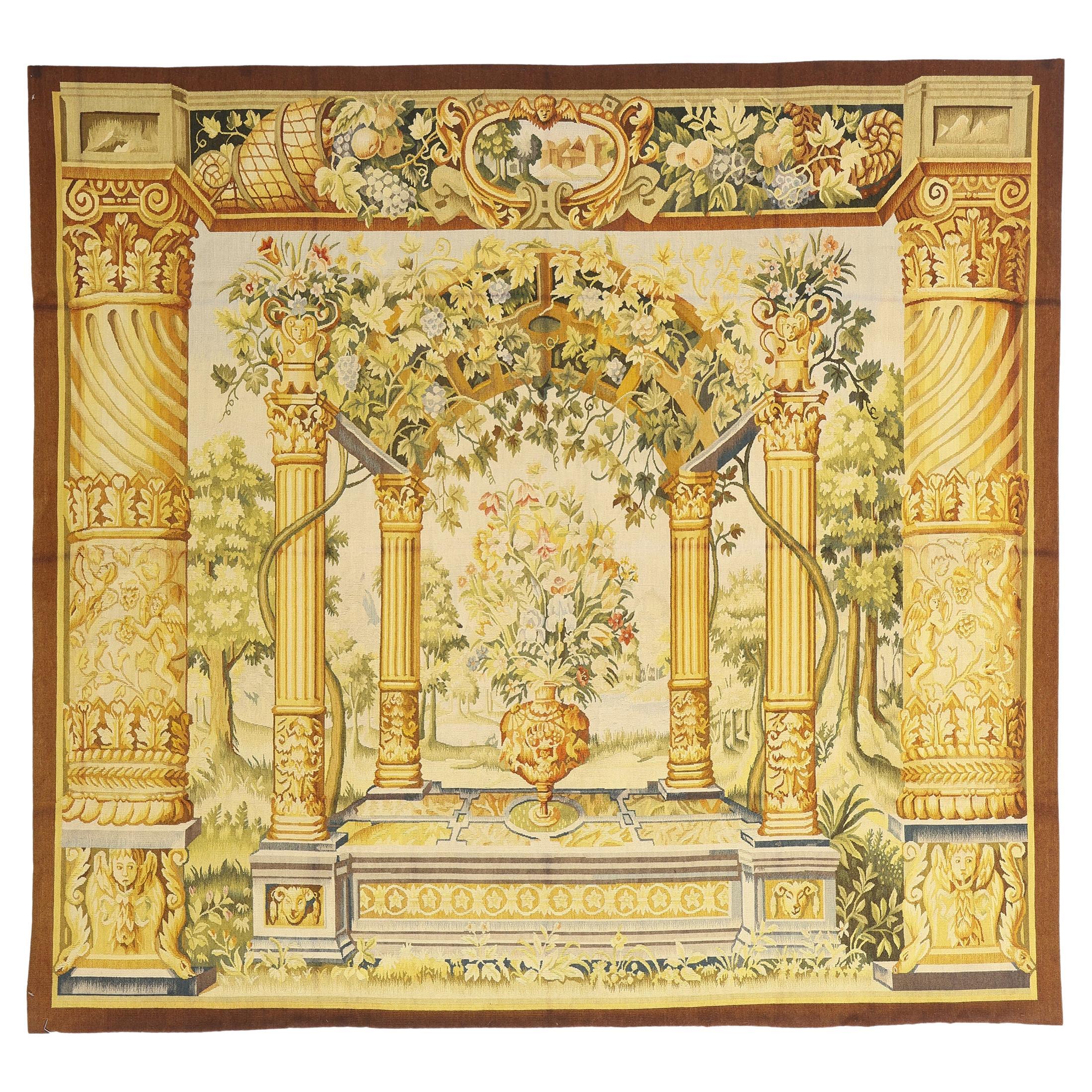 The Flemish Pergola: A Renaissance Garden Tapestry Inspired by Jacob Wauters For Sale