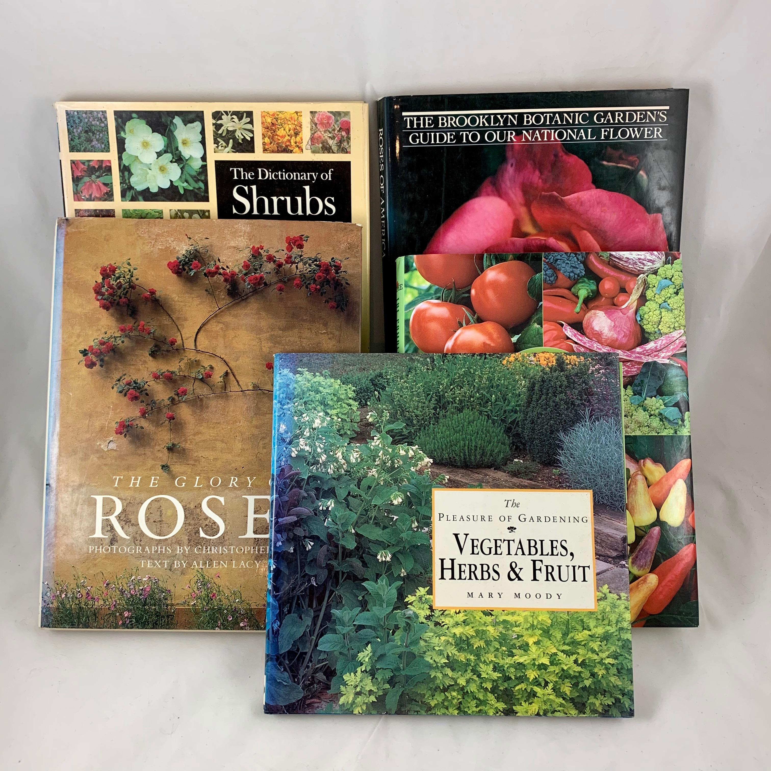 Style international Jardinage Roses:: Herbes:: Arbustes:: Légumes:: Arbres fruitiers:: Collection de 5 livres en vente