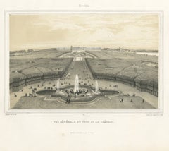 Gardens and Palace of Versailles, Antique Lithograph by J. Jacottet, circa 1850
