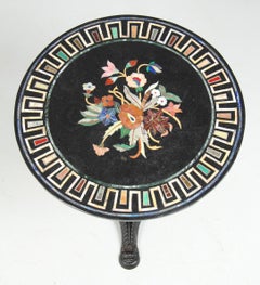 Gardentable, Bistrotable with Pietra Dura Marble Top