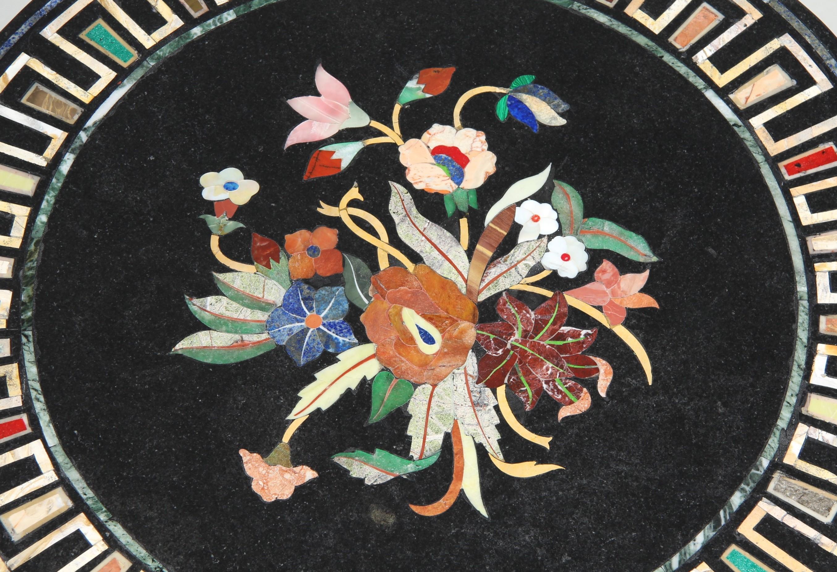 Gardentable, Bistrotable with Pietra Dura Marble Top 1