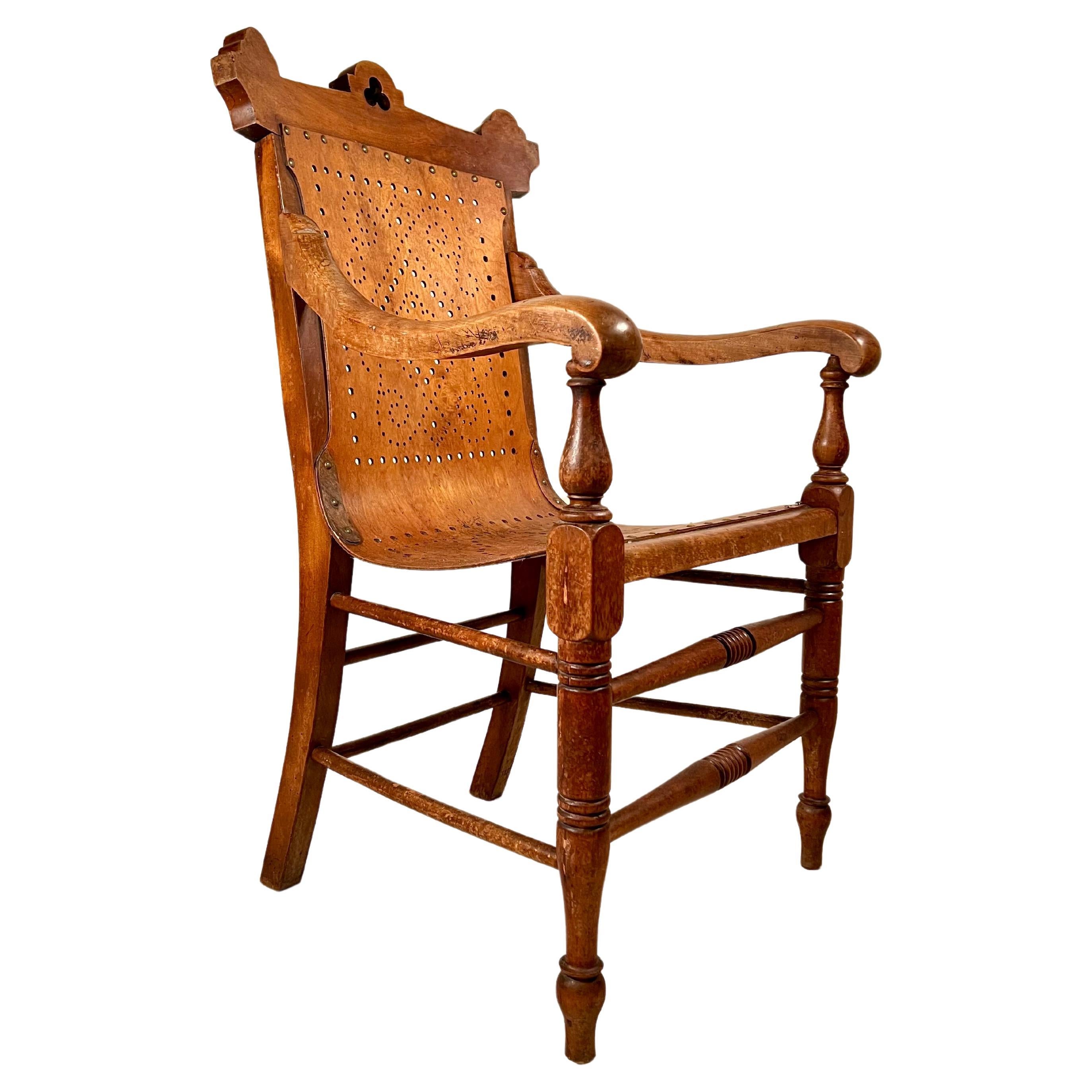 Gardner & Co. Pierced Bent Ply and Oak Frame Arm Chair c.1872 For Sale