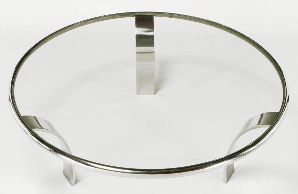 Américain Table basse en chrome et verre Gardner Leaver pour Steelcase en vente
