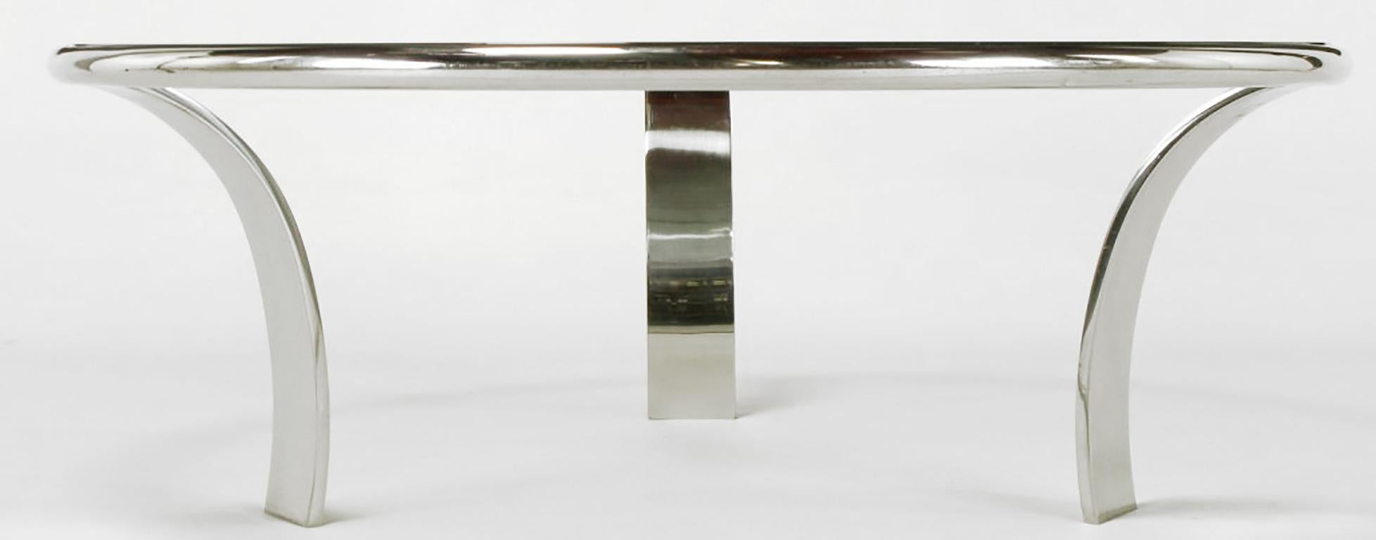 Table basse en chrome et verre Gardner Leaver pour Steelcase Bon état - En vente à Chicago, IL