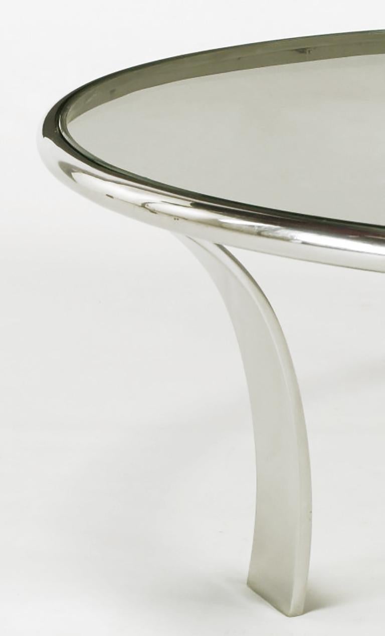 Fin du 20e siècle Table basse en chrome et verre Gardner Leaver pour Steelcase en vente