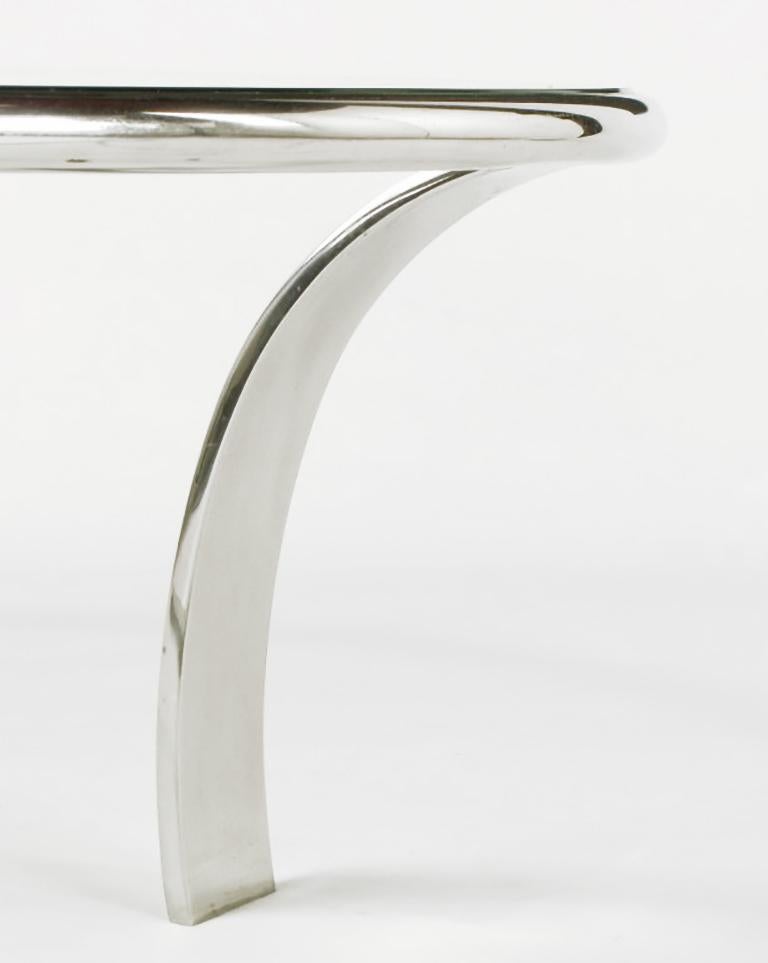 Gardner Leaver for Steelcase Chrome and Glass Coffee Table For Sale 1