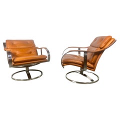 Gardner Leaver For Steelcase Lounge Chairs. Series 455 leather and steel
