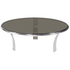 Gardner Leaver For Steelcase Stainless  And Glass Coffee Table