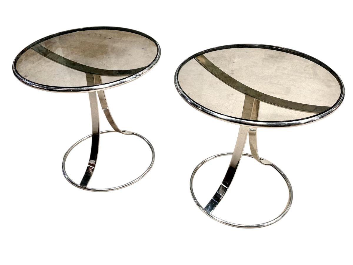 Gardner Leaver für Steelcase Edelstahl Beistell-/Endtische, 1960 (Moderne der Mitte des Jahrhunderts)