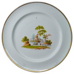 Antique Gardner, Moscow, Russian Porcelain Plate with Landscape, circa 1810