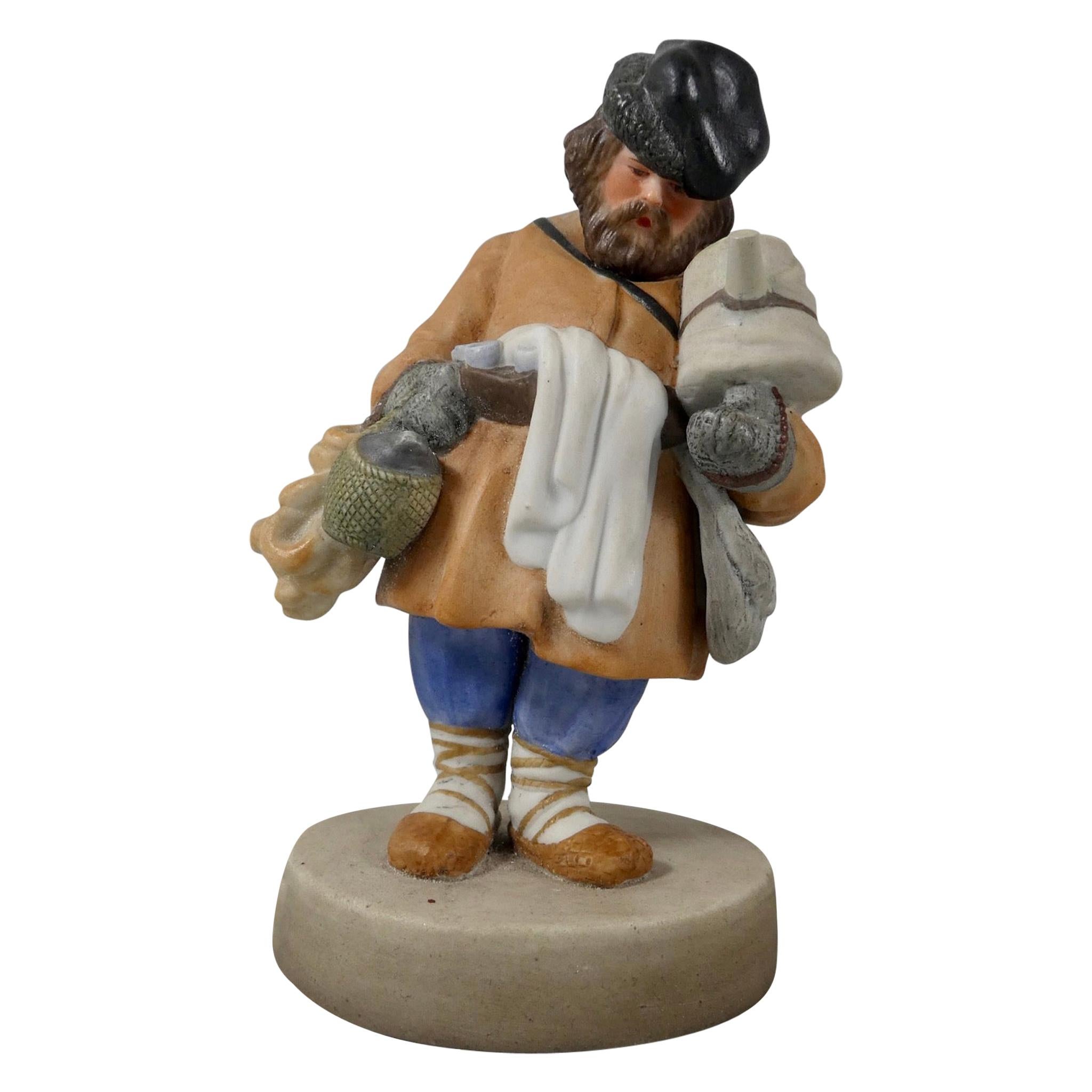 Gardner of Moscow biscuit porcelain figure ‘Sbiten Vendor’, c. 1870.