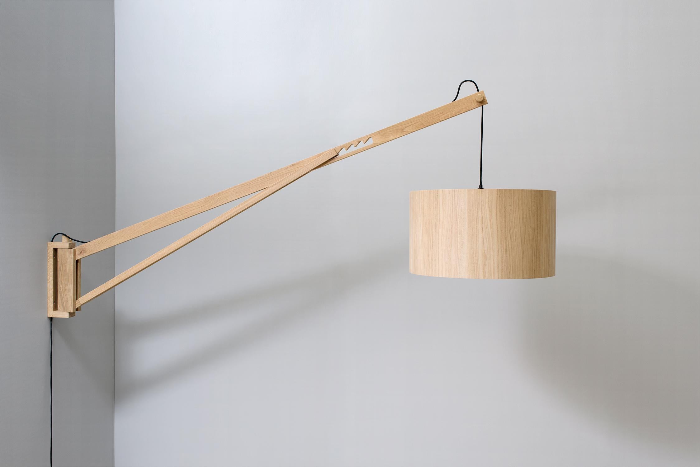 Gardon wall lamp by ASAF Weinbroom Studio
Dimensions: 200 x 30 x 50 cm
Materials: Wood

Canopy: Oak
Wattage / Type socket: 15w Max Led / E27
ASAF WEINBROOM studio was established in 2009.

All our lamps can be wired according to each