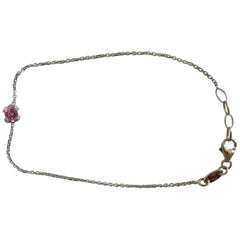 Granat, 0,33 Karat rosa Saphir und 0,55 Karat Diamant-Pavé-Armband, 18 Karat Roségold