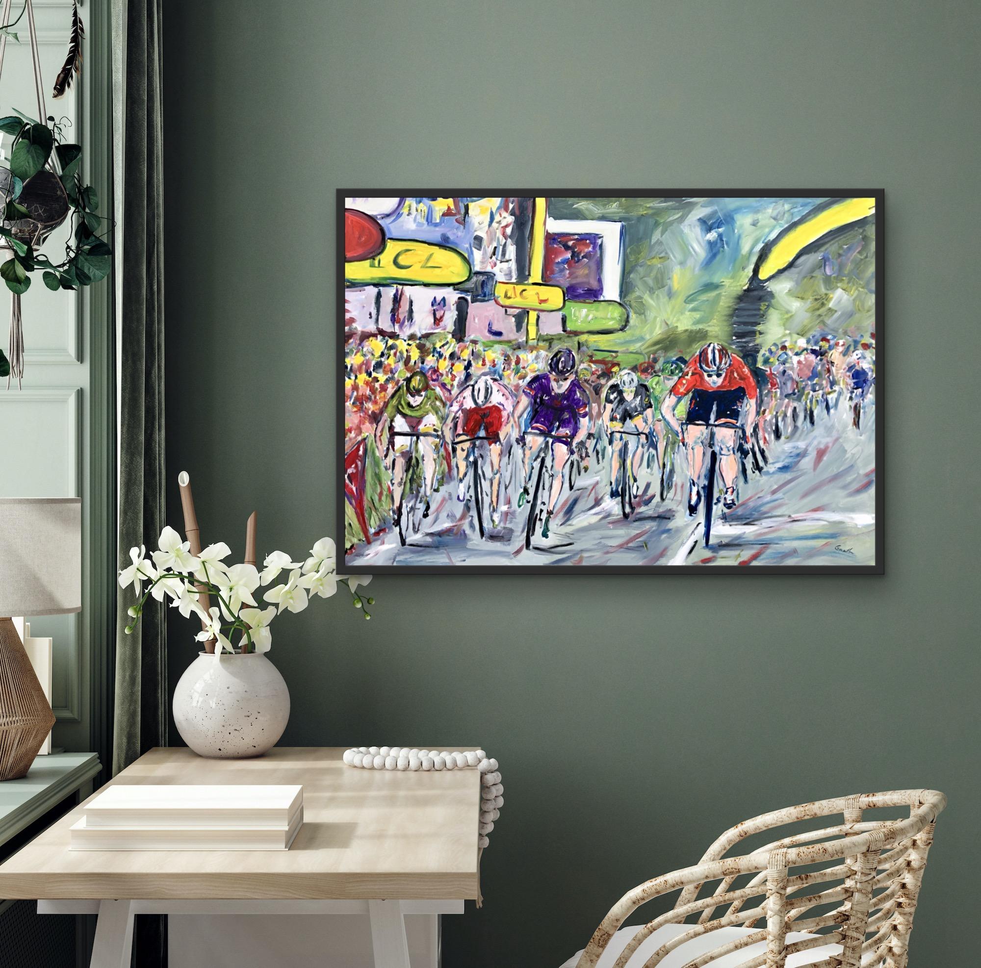 The Final Sprint - Tour de France Stage 15 2015, bicycle art, affordable art For Sale 2