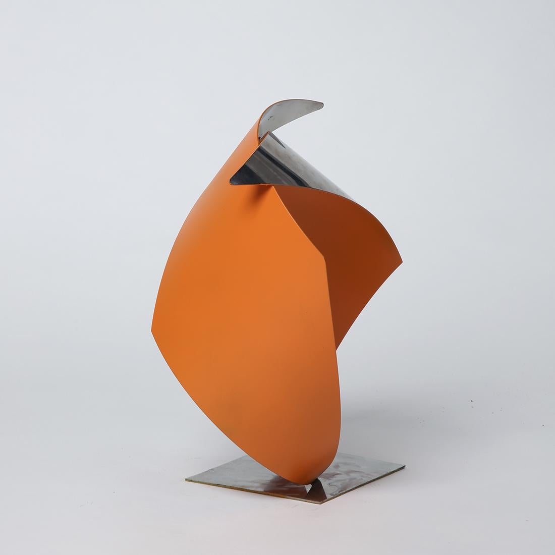 Elm Road - Metal, Abstract Sculpture, Contemporary Art, Orange, Gareth Griffiths 1