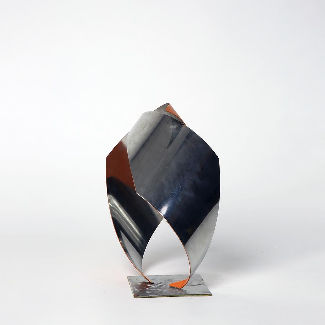 Elm Road - Metal, Abstract Sculpture, Contemporary Art, Orange, Gareth Griffiths 3