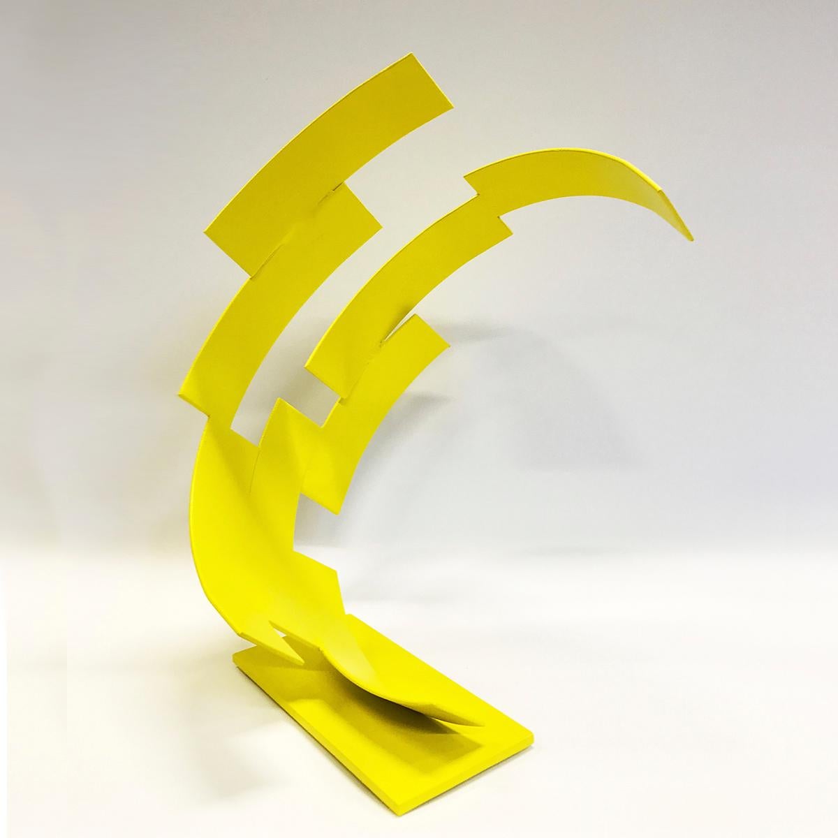 Hout Bay - Metal, Abstract Sculpture, Contemporary Art, Yellow, Gareth Griffiths For Sale 1