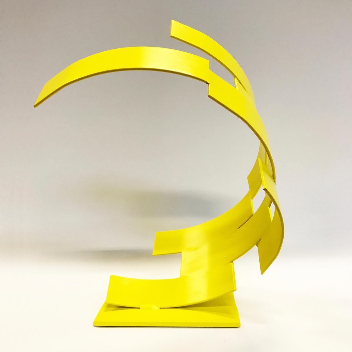 Hout Bay - Metal, Abstract Sculpture, Contemporary Art, Yellow, Gareth Griffiths For Sale 2