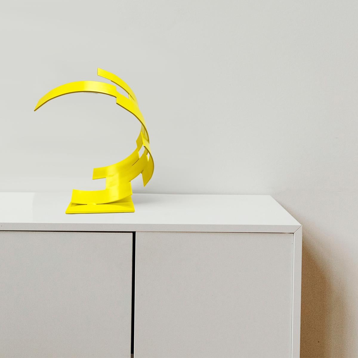Hout Bay - Metal, Abstract Sculpture, Contemporary Art, Yellow, Gareth Griffiths For Sale 3