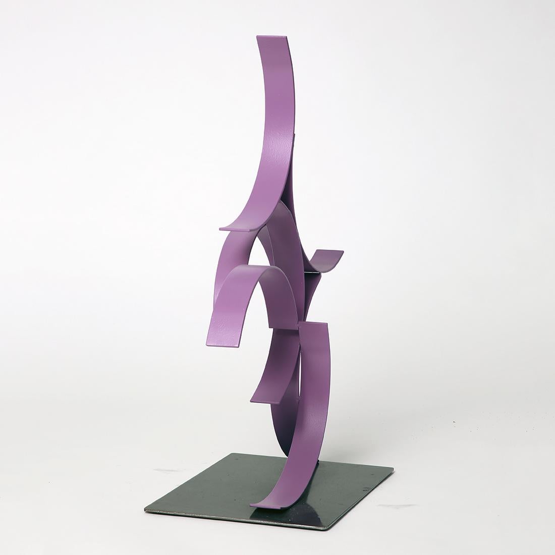 Asomada - Metal, Abstract Sculpture, Contemporary, Art, Mauve, Gareth Griffiths For Sale 2