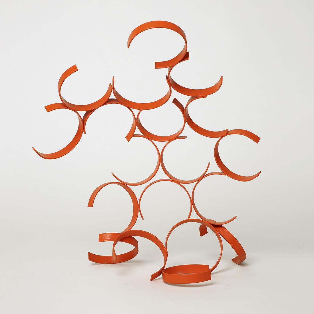 La Geria - Metal, Abstract Sculpture, Contemporary Art, Orange, Gareth Griffiths For Sale 1