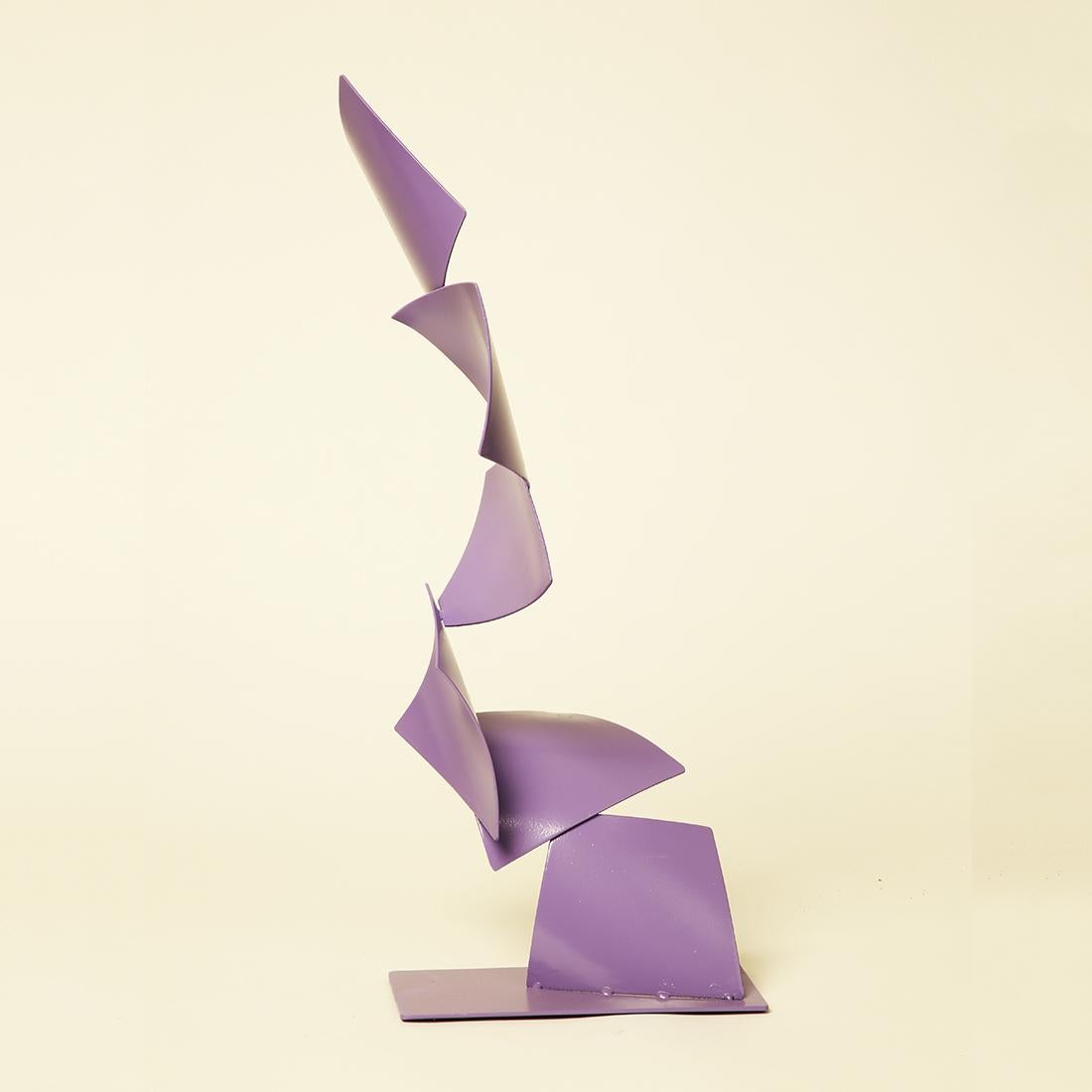 Paloma - Metal, Abstract Sculpture, Contemporary, Art, Mauve, Gareth Griffiths For Sale 1