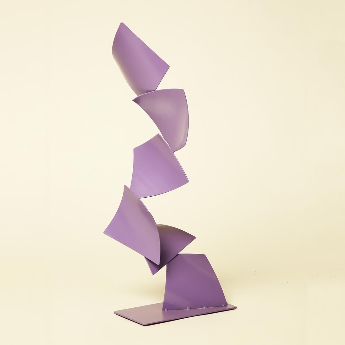 Paloma - Metal, Abstract Sculpture, Contemporary, Art, Mauve, Gareth Griffiths For Sale 2